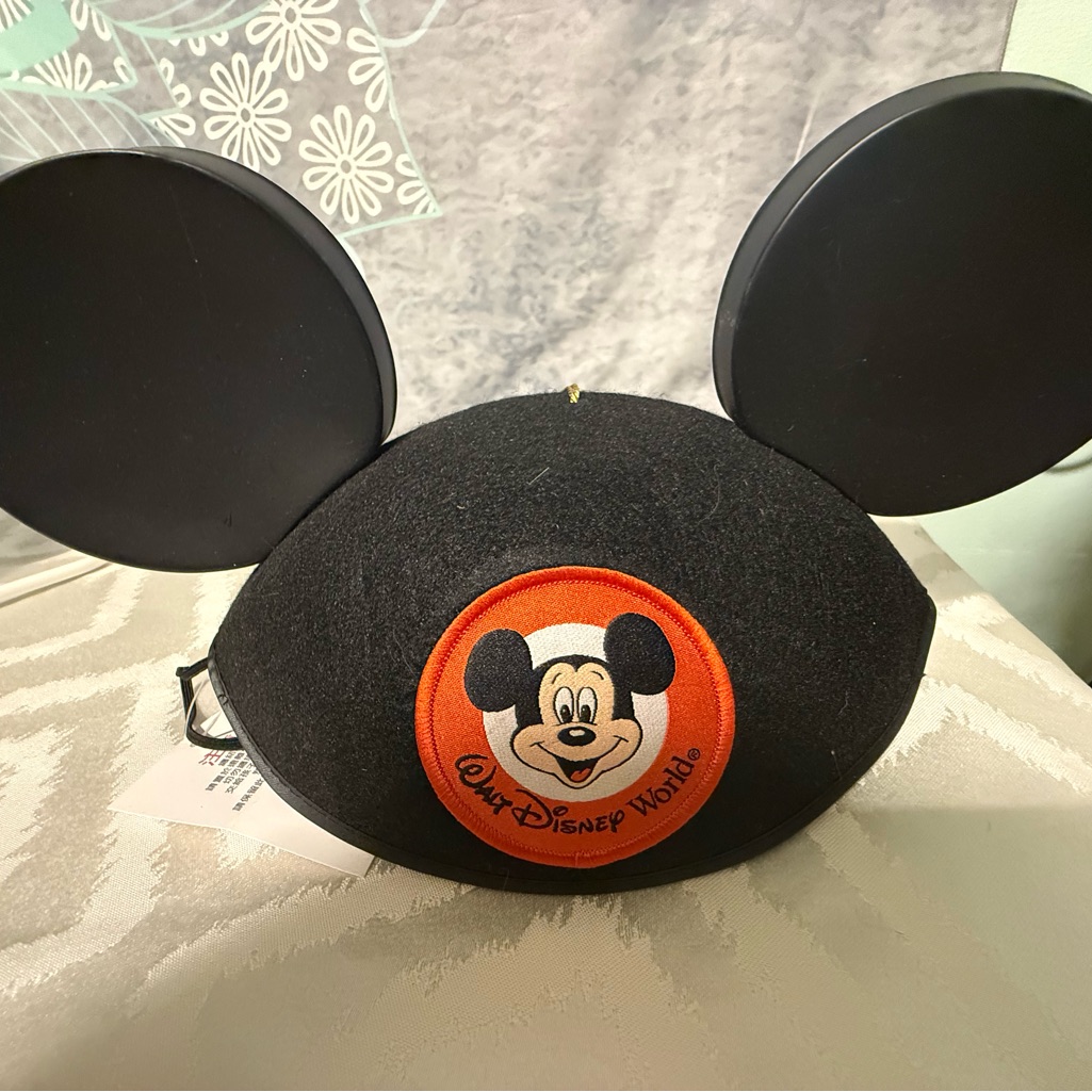 Disney Parks Black Hat With Gold Embroidery